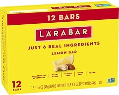 Larabar Lemon Bar, Gluten Free Vegan Fruit & Nut Bars, 1.6 oz bars, 12 ct