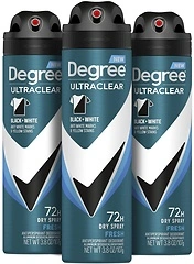 Degree Men Antiperspirant Spray Black + White, 3 Count, 3.8 oz Each