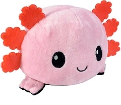 TeeTurtle Original Reversible Axolotl Plushie - Pink + Black, 4 inch