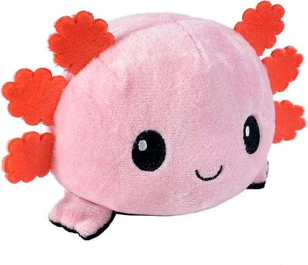 TeeTurtle Original Reversible Axolotl Plushie - Pink + Black, 4 inch