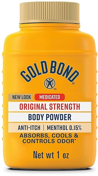 Gold Bond Medicated Original Strength Body Powder, 1 oz., Talc-Free, Anti-Itch