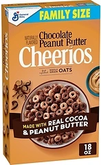 Chocolate Peanut Butter Cheerios Breakfast Cereal, Family Size, 18 OZ