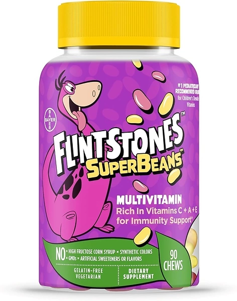 Flintstones SuperBeans Multivitamin, Kids Immune Support With Vitamin C, A, E & Zinc For Kids ages 4+ to Support Healthy Growth and Development, Kids ...