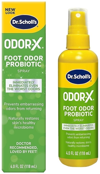 Dr. Scholl's ODOR-X Foot Odor Probiotic Spray, 4 oz - Eliminates & Prevents Odors