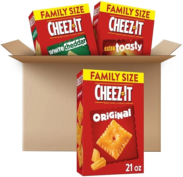 Cheez-It Cheese Crackers, Baked Snack Crackers, Family Size, Variety Pack (3 Boxes)
