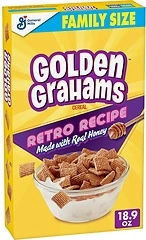 Golden Grahams Breakfast Cereal, Graham Cracker Taste, Family Size, 18.9 oz
