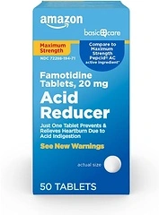 Amazon Famotidine Tablets 20mg, Heartburn Relief, 50 Count