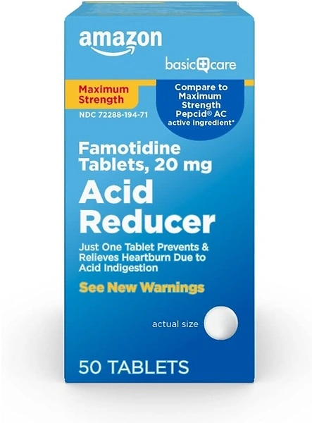 Amazon Famotidine Tablets 20mg, Heartburn Relief, 50 Count