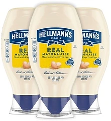 Hellmann's Real Mayonnaise Squeeze Bottle, 3 Count, 20 oz, Gluten Free