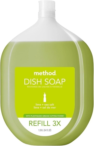 Method Dish Soap Refill, Lime + Sea Salt, Biodegradable Formula, 54 Fl Oz