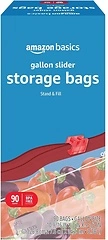 Amazon Basics Slider Gallon Food Storage Bags, BPA Free, 90 Count