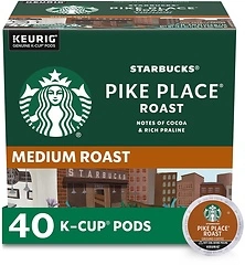 Starbucks Medium Roast K-Cup Coffee Pods - Pike Place, 40 Pods