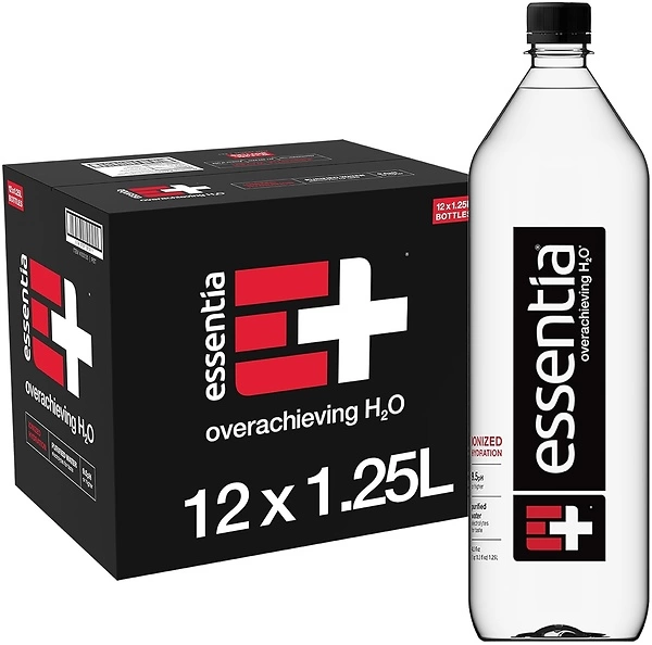 Essentia Water LLC, 99.9 Pure, Infused with Electrolytes for a Smooth Taste, pH 9.5 or Higher Ionized Alkaline Water, Black, 42.3 Fl Oz (Pack of 12)