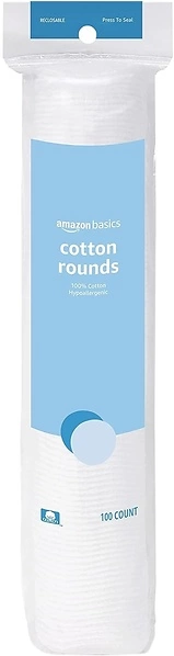 Amazon Basics Hypoallergenic 100 Cotton Rounds, 100 Count