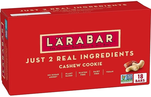 Larabar Cashew Cookie, Gluten Free Vegan Fruit & Nut Bars, 1.7 oz, 18 ct