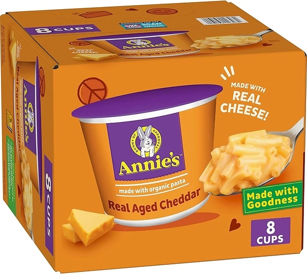 Annie's Real Aged Cheddar Microwave Mac & Cheese, 8 Ct, 2.01 OZ Cups