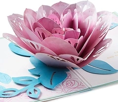 Hallmark Pop Up Card for Wife or Girlfriend, Pink Rose, Mother's Day, Birthday, Anniversary