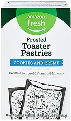 Amazon Fresh, Frosted Cookies and Creme Toaster Pastries, 8 Count