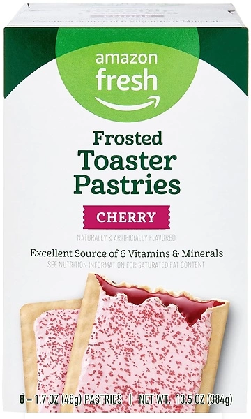 Amazon Fresh, Frosted Cherry Toaster Pastries, 8 Count