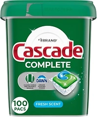 Cascade Complete Dishwasher Pods, Fresh Dish Detergent Tablets, 100 Count