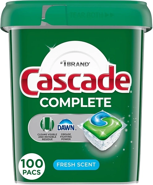 Cascade Complete Dishwasher Pods, Fresh Dish Detergent Tablets, 100 Count