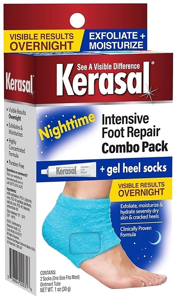 Kerasal Intensive Foot Repair Ointment, 1 Oz & Zen Toes Gel Moisturizing Socks, 1 Pair