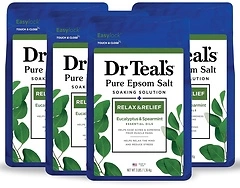 Dr Teal's Pure Epsom Salt, Eucalyptus & Spearmint, 3 lb, 4 Pack
