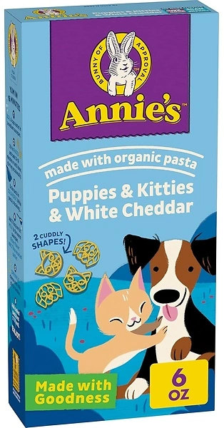 Annie's Puppies and Kitties White Cheddar Pasta and Cheese, 6 oz