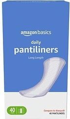 Amazon Basics Daily Pantiliner, Long Length, Unscented, 40 Count