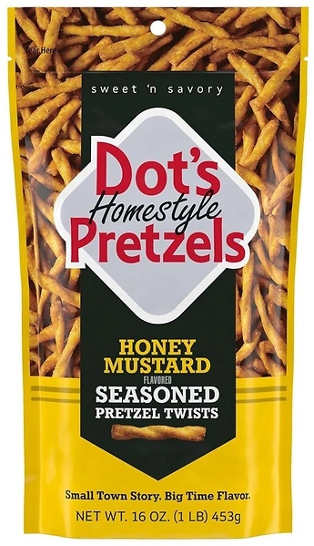 Dot's Pretzels Honey Mustard Seasoned Pretzel Twist Snack, 16oz Grocery Sized Bag