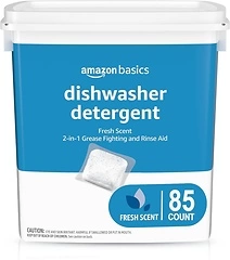 Amazon Basics Dishwasher Detergent Pacs, Fresh Scent, 85 Count