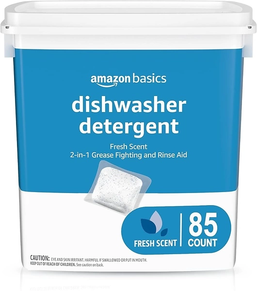 Amazon Basics Dishwasher Detergent Pacs, Fresh Scent, 85 Count