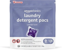 Amazon Basics Laundry Detergent Pacs, Lavender Scent, 120 Count