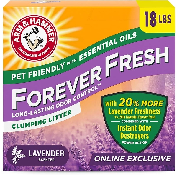 Arm & Hammer Forever Fresh Clumping Cat Litter Lavender, MultiCat, 18 lb