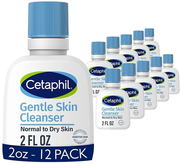 Cetaphil Face Wash, Hydrating Gentle Cleanser for Dry to Normal Skin, 12 Pack