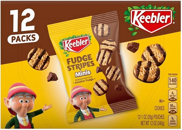 Keebler On-The-Go Fudge Stripes Cookies, 12 Count