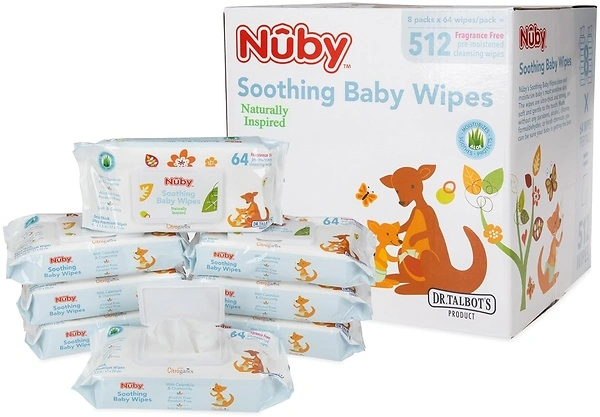 Nuby Ultra Premium Baby Wipes, Naturally Inspired with Chamomile, 512 Count