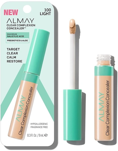 Almay Acne Spot Treatment Concealer, Salicylic Acid, 100 Light, 0.3 fl oz.