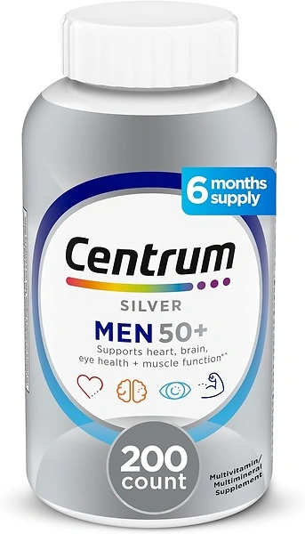 Centrum Silver Men's 50+ Multivitamin with Vitamin D3, 200 Tablets