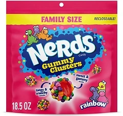 NERDS Gummy Clusters, Candy, Rainbow, Crunchy and Gummy, 18.5 oz