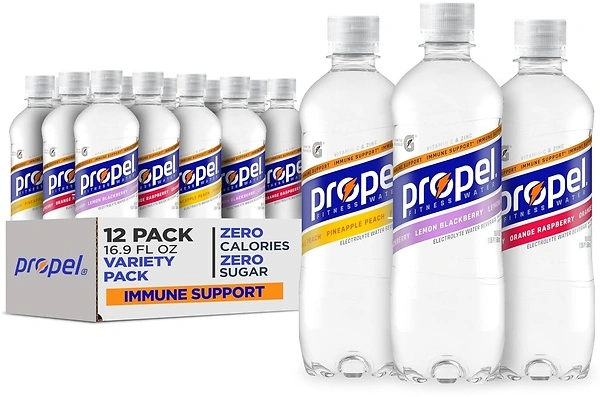 Propel Immune Support with Vitamin C + Zinc, 3 Flavor Variety Pack, 12 Count