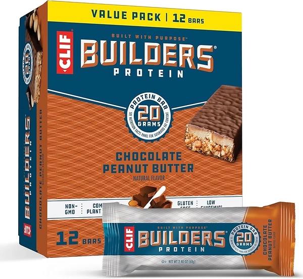 CLIF Builders Protein Bars, Chocolate Peanut Butter, 20g Protein, 2.4 oz, 1 Bar