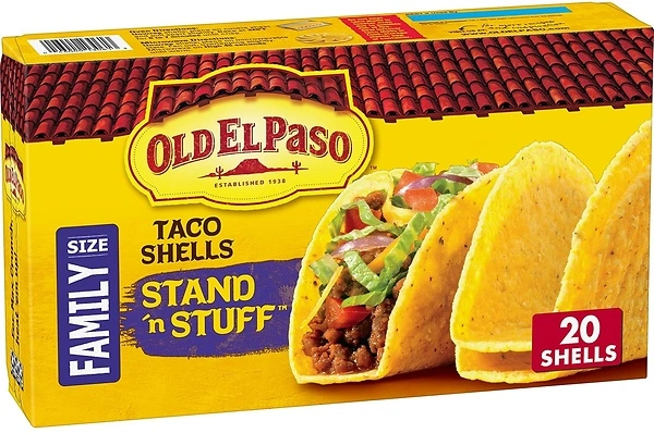 Old El Paso Stand 'N Stuff Taco Shells, Gluten Free, Family Size, 20-count