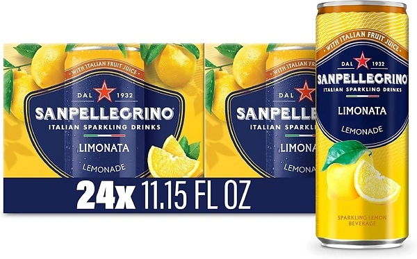 Sanpellegrino Italian Sparkling Drink Limonata, Sparkling Lemon, 24 Cans