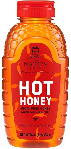 Nate's Hot Honey - 100% Pure Honey Infused with Habanero, 16 oz Squeeze Bottle