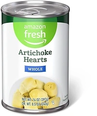 Amazon Fresh, Canned Artichoke Hearts Whole, 14 Oz.