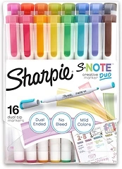 SHARPIE S-Note Duo Dual-Ended Creative Marker Set, Part Highlighter Marker, Part Art Marker, Assorted Colors, Fine and Chisel Tip Marker, Includes Sta...