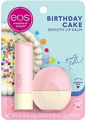eos Natural Shea Lip Balm- Birthday Cake, All-Day Moisture Lip Care Products, 0.39 oz