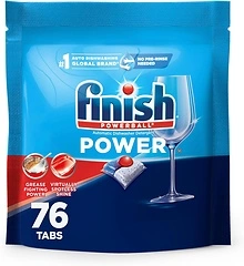 Finish Power Dishwasher Pods, No Pre-Rinse Detergent for Deep Clean, 76 Count