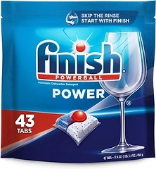 Finish Power Dishwasher Detergent Powerball, 43ct Dishwashing Tablets